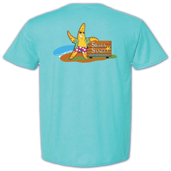Siesta Sand Short Sleeve Starfish T-Shirt (Teal)